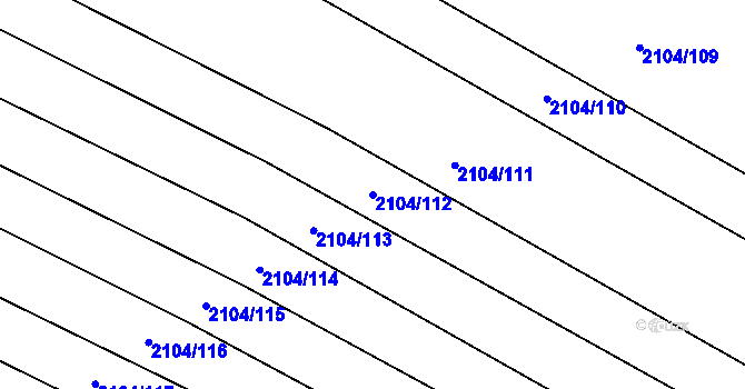 Parcela st. 2104/112 v KÚ Ždánice, Katastrální mapa