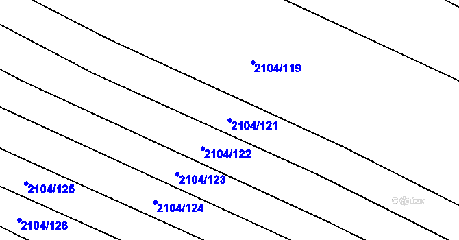 Parcela st. 2104/121 v KÚ Ždánice, Katastrální mapa