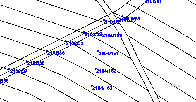 Parcela st. 2104/161 v KÚ Ždánice, Katastrální mapa