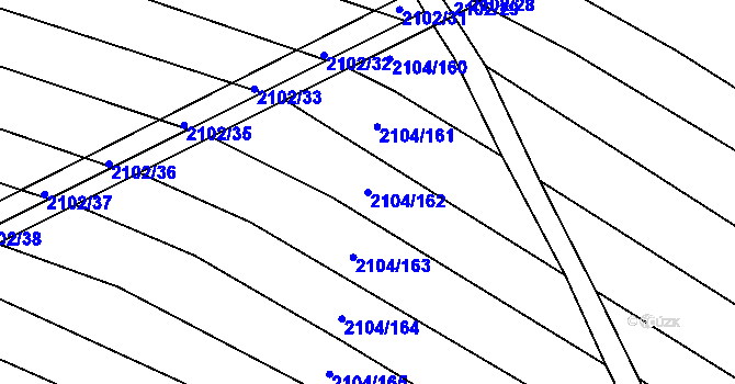 Parcela st. 2104/162 v KÚ Ždánice, Katastrální mapa