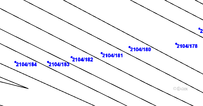Parcela st. 2104/181 v KÚ Ždánice, Katastrální mapa