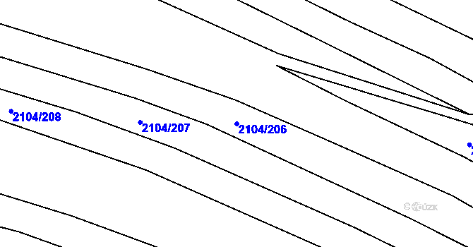 Parcela st. 2104/206 v KÚ Ždánice, Katastrální mapa