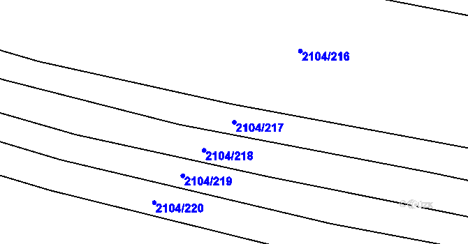 Parcela st. 2104/217 v KÚ Ždánice, Katastrální mapa