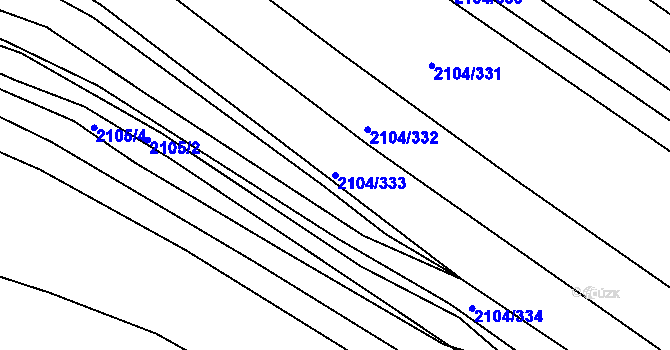 Parcela st. 2104/333 v KÚ Ždánice, Katastrální mapa