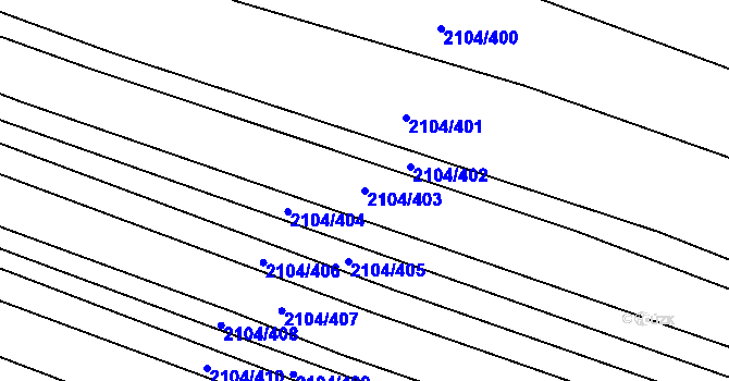 Parcela st. 2104/403 v KÚ Ždánice, Katastrální mapa