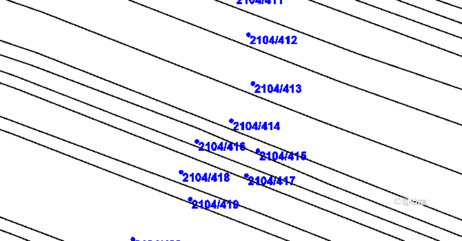 Parcela st. 2104/414 v KÚ Ždánice, Katastrální mapa