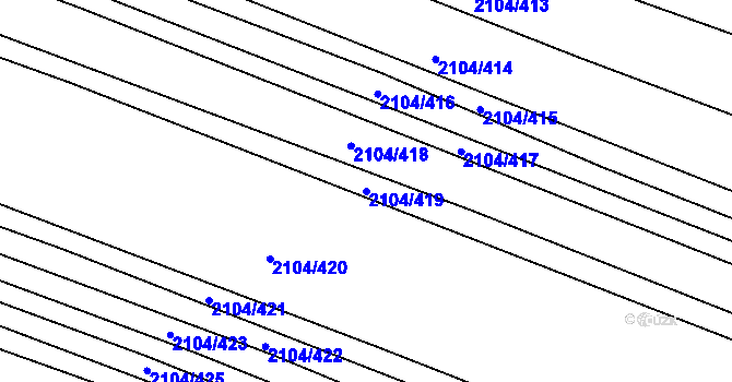 Parcela st. 2104/419 v KÚ Ždánice, Katastrální mapa