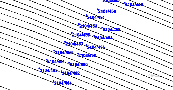 Parcela st. 2104/456 v KÚ Ždánice, Katastrální mapa