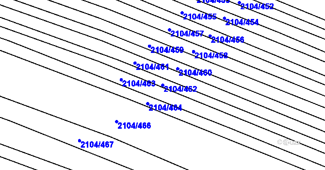 Parcela st. 2104/462 v KÚ Ždánice, Katastrální mapa