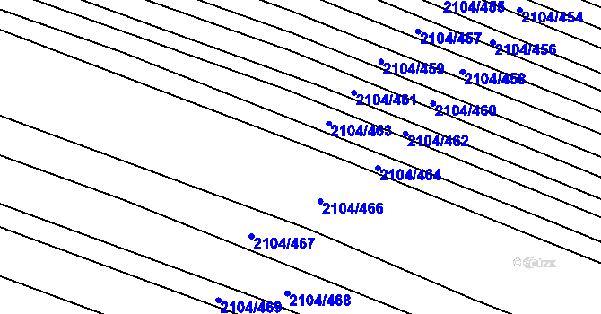 Parcela st. 2104/465 v KÚ Ždánice, Katastrální mapa