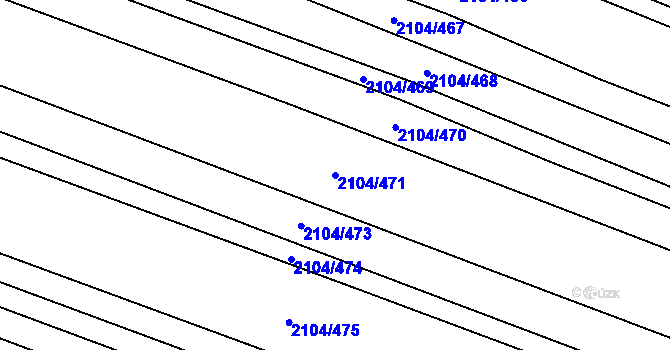 Parcela st. 2104/471 v KÚ Ždánice, Katastrální mapa