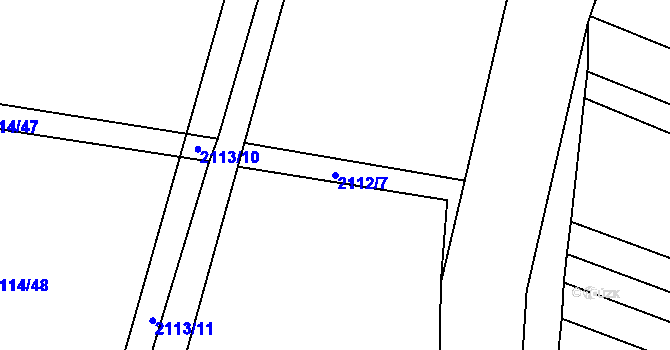 Parcela st. 2112/7 v KÚ Ždánice, Katastrální mapa