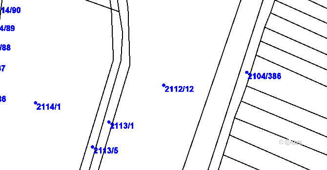 Parcela st. 2112/12 v KÚ Ždánice, Katastrální mapa