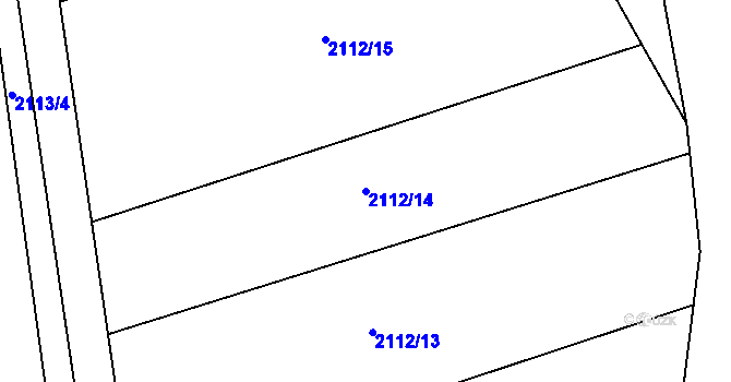 Parcela st. 2112/14 v KÚ Ždánice, Katastrální mapa