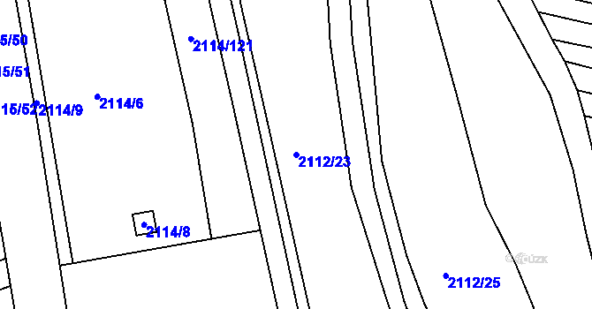 Parcela st. 2112/23 v KÚ Ždánice, Katastrální mapa