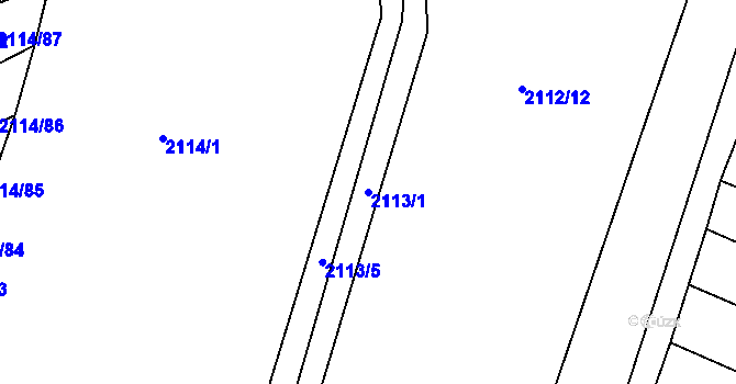 Parcela st. 2113/1 v KÚ Ždánice, Katastrální mapa