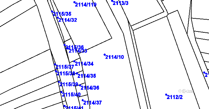 Parcela st. 2114/10 v KÚ Ždánice, Katastrální mapa
