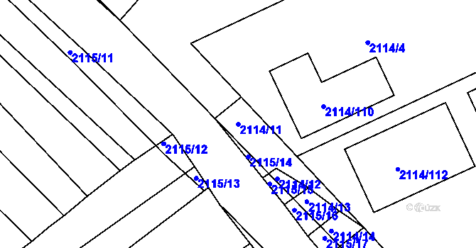 Parcela st. 2114/11 v KÚ Ždánice, Katastrální mapa