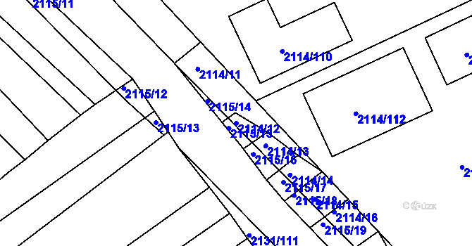 Parcela st. 2114/12 v KÚ Ždánice, Katastrální mapa