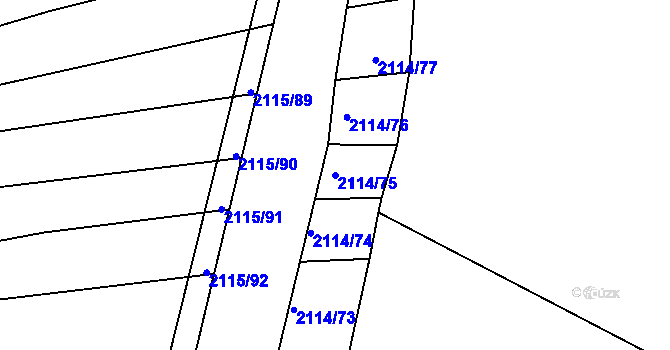 Parcela st. 2114/75 v KÚ Ždánice, Katastrální mapa