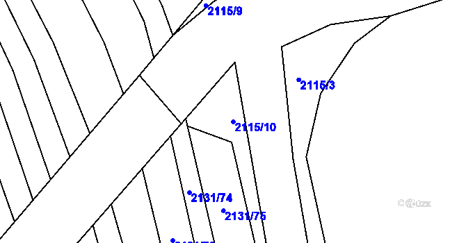 Parcela st. 2115/10 v KÚ Ždánice, Katastrální mapa