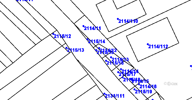 Parcela st. 2115/15 v KÚ Ždánice, Katastrální mapa