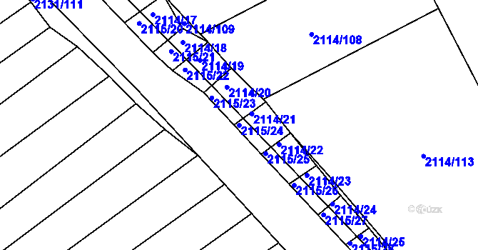Parcela st. 2115/24 v KÚ Ždánice, Katastrální mapa