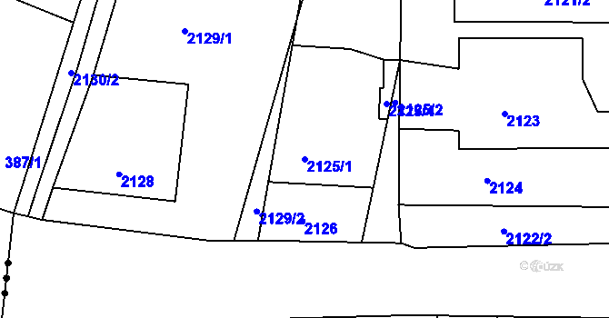 Parcela st. 2125/1 v KÚ Ždánice, Katastrální mapa