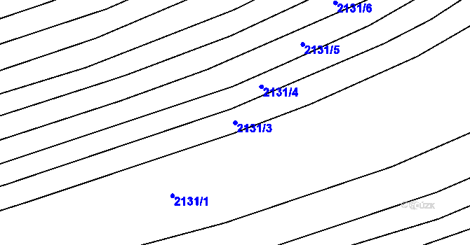 Parcela st. 2131/3 v KÚ Ždánice, Katastrální mapa