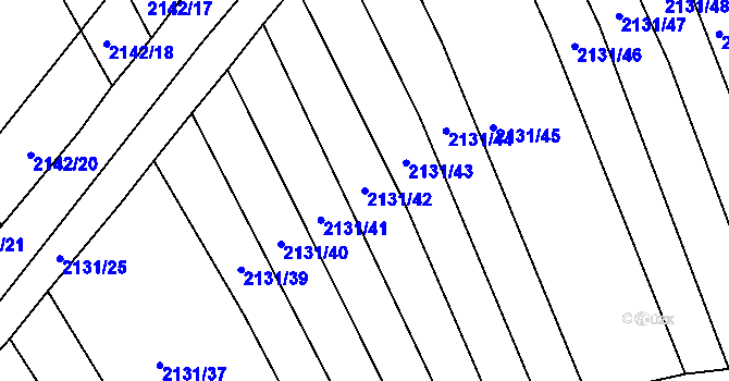 Parcela st. 2131/42 v KÚ Ždánice, Katastrální mapa