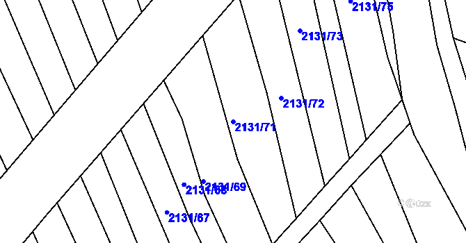 Parcela st. 2131/71 v KÚ Ždánice, Katastrální mapa