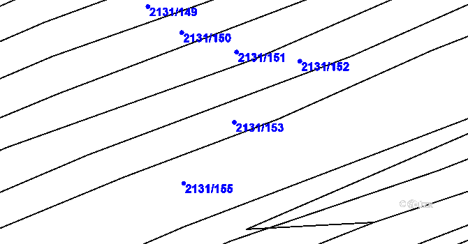 Parcela st. 2131/153 v KÚ Ždánice, Katastrální mapa