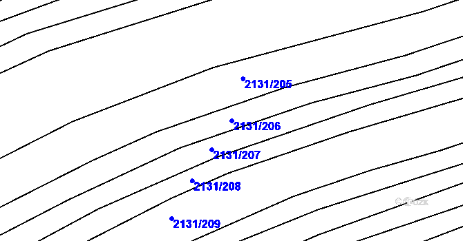 Parcela st. 2131/206 v KÚ Ždánice, Katastrální mapa