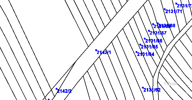 Parcela st. 2142/1 v KÚ Ždánice, Katastrální mapa
