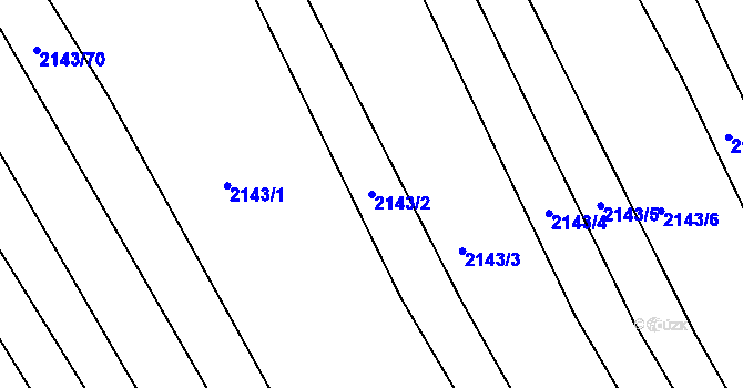 Parcela st. 2143/2 v KÚ Ždánice, Katastrální mapa