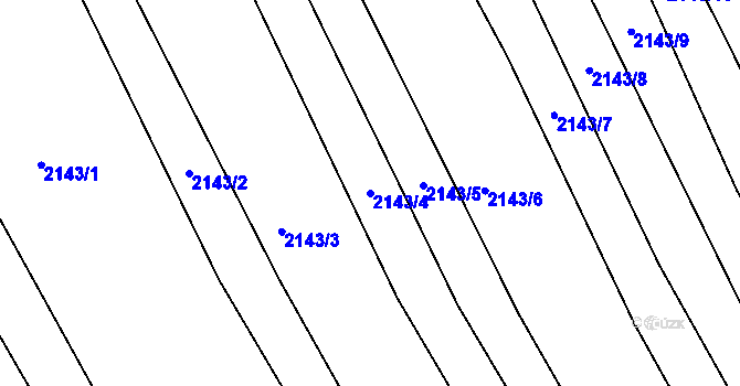 Parcela st. 2143/4 v KÚ Ždánice, Katastrální mapa
