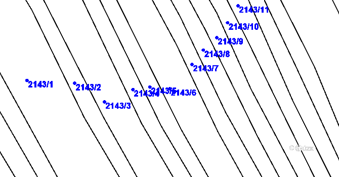 Parcela st. 2143/6 v KÚ Ždánice, Katastrální mapa
