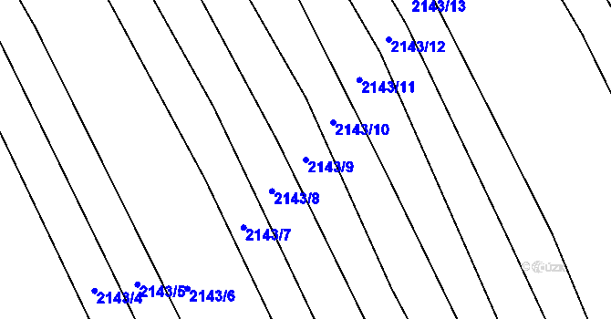 Parcela st. 2143/9 v KÚ Ždánice, Katastrální mapa