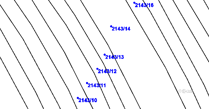Parcela st. 2143/13 v KÚ Ždánice, Katastrální mapa