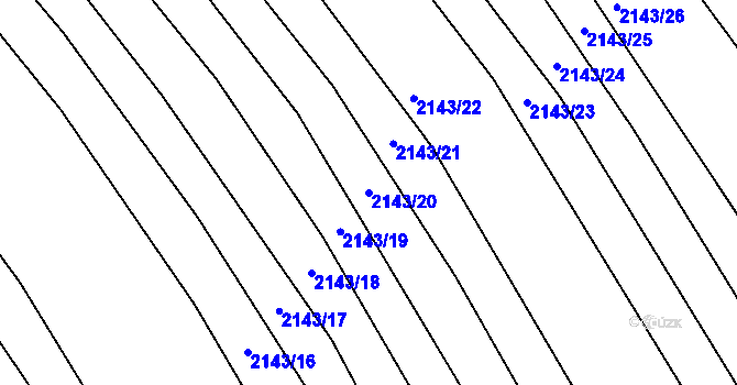 Parcela st. 2143/20 v KÚ Ždánice, Katastrální mapa