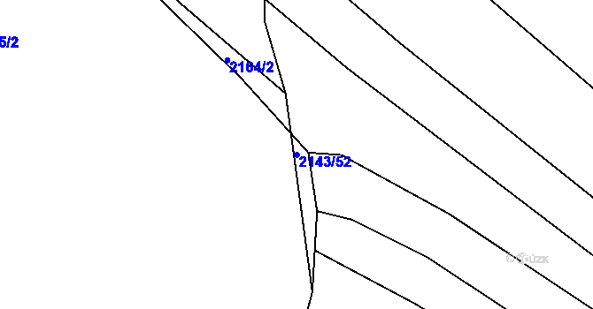 Parcela st. 2143/52 v KÚ Ždánice, Katastrální mapa
