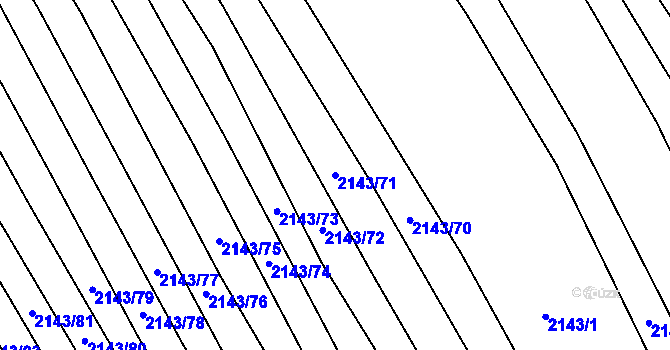 Parcela st. 2143/71 v KÚ Ždánice, Katastrální mapa