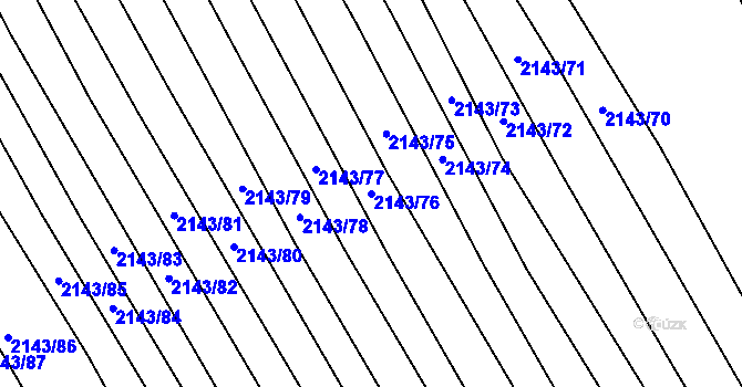 Parcela st. 2143/76 v KÚ Ždánice, Katastrální mapa