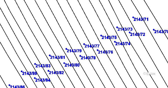 Parcela st. 2143/77 v KÚ Ždánice, Katastrální mapa