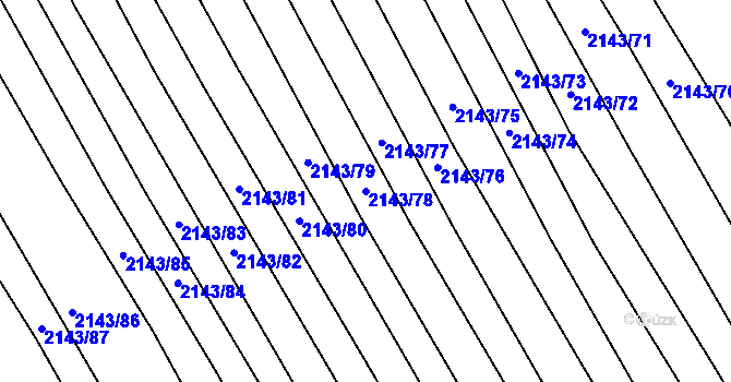 Parcela st. 2143/78 v KÚ Ždánice, Katastrální mapa