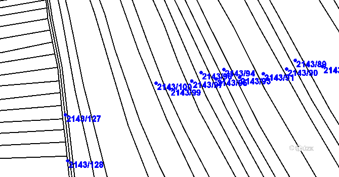 Parcela st. 2143/99 v KÚ Ždánice, Katastrální mapa