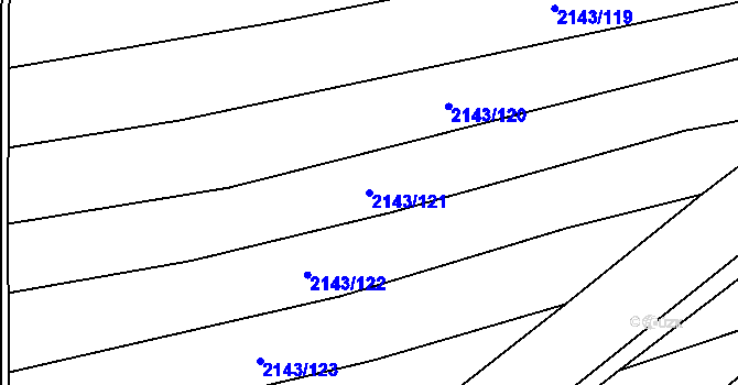 Parcela st. 2143/121 v KÚ Ždánice, Katastrální mapa