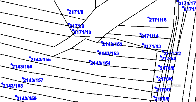 Parcela st. 2143/153 v KÚ Ždánice, Katastrální mapa