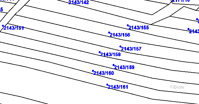 Parcela st. 2143/158 v KÚ Ždánice, Katastrální mapa