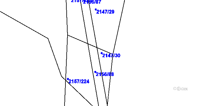 Parcela st. 2147/30 v KÚ Ždánice, Katastrální mapa